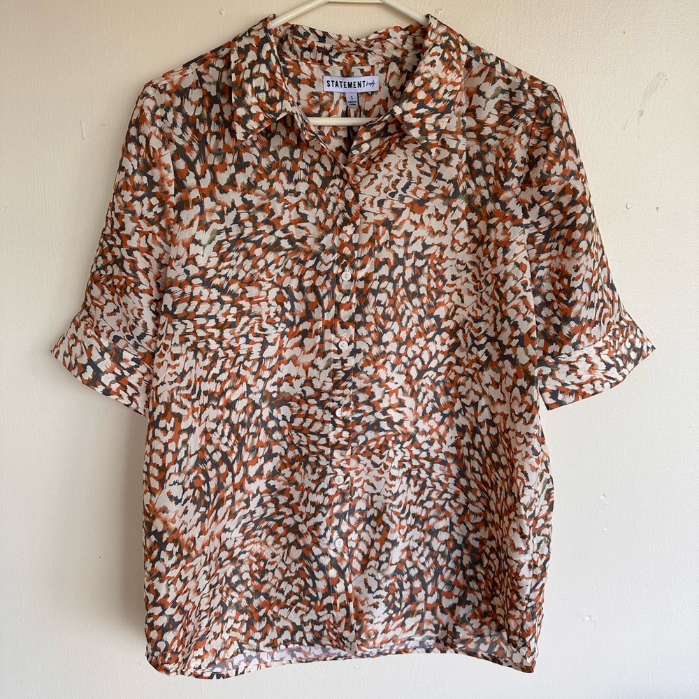 NYDJ 100% silk button down blouse